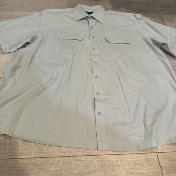 Harbor Bay Gray Casual Button Down Shirt - Picture 3 of 7